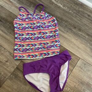 Circo purple metallic tankini swimsuit